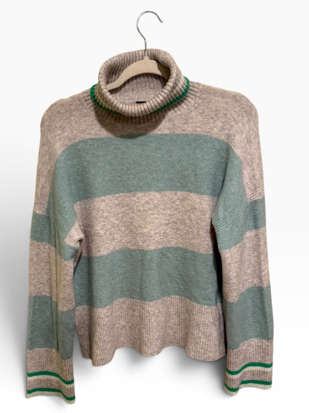 J. Crew Striped Turtleneck Merino & Alpaca Blend Sweater - Size S